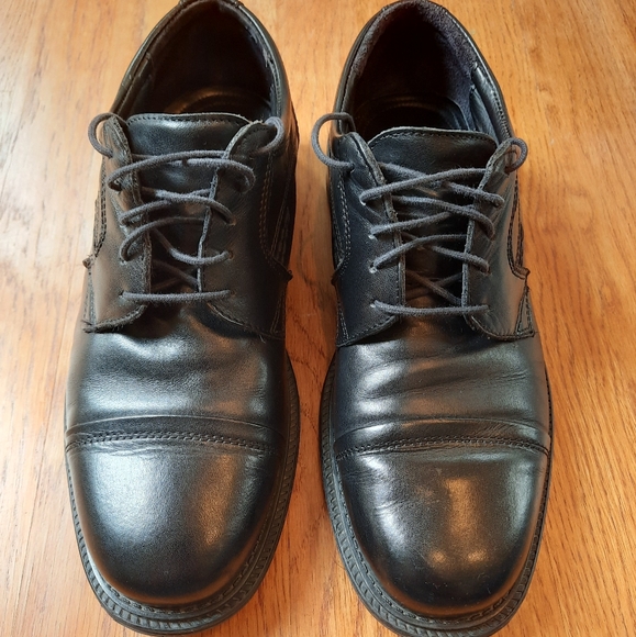 Vintage Stafford Men’s Black Leather Cap Toe Oxford. Made in Italy. Size:9 M - Picture 2 of 8